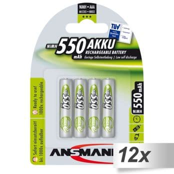 Foto: 12x4 Ansmann maxE NiMH Akku Micro AAA 550 mAh        5030772