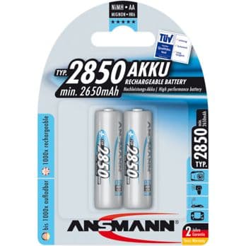 Foto: 1x2 Ansmann NiMH Akku 2850 Mignon AA 2650 mAh