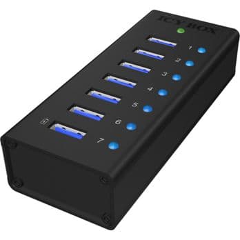 Foto: RaidSonic ICY BOX IB-AC618 7-Port USB 3.0 Hub Aluminium