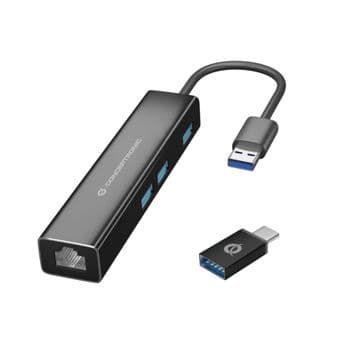 Foto: Conceptronic DONN07BA 3-Port-USB-Hub mit Gigabit-Netz
