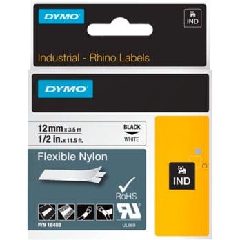 Foto: Dymo Rhino Band IND, Nylon 12 mm x 3,5 m schwarz auf weiß