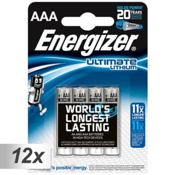 Foto: 12x4 ENERGIZER Ultimate Lithium Micro AAA LR 03 1,5V
