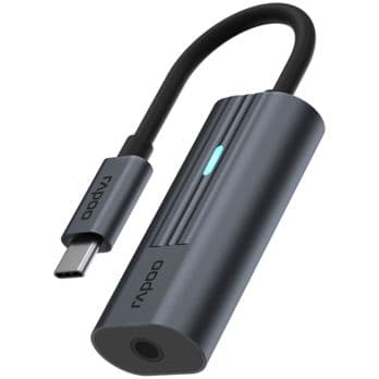 Foto: Rapoo USB-C Adapter grau USB-C auf 3,5 mm Audio