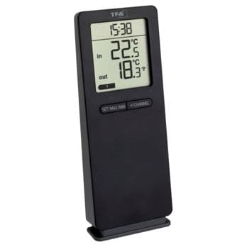 Foto: TFA 30.3071.01           schwarz LOGO 2.0 Funk-Thermometer