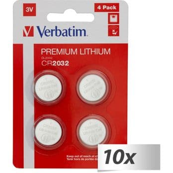 Foto: 10x4 Verbatim CR 2032 Lithium Batterie           49533