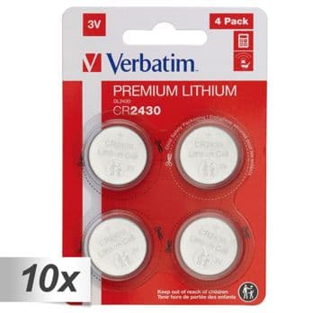 Foto: 10x4 Verbatim CR 2430 Lithium Batterie           49534