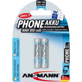 Foto: 1x2 Ansmann maxE NiMH Akku Micro AAA 800 mAh DECT PHONE