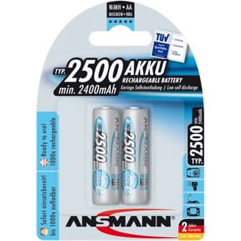 Foto: 1x2 Ansmann maxE NiMH Akku 2500 Mignon AA 2400 mAh