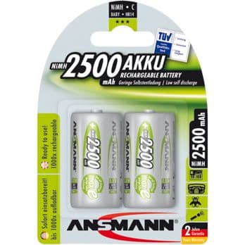 Foto: 1x2 Ansmann maxE NiMH Akku Baby C 2500 mAh          5030912