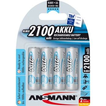 Foto: 1x4 Ansmann maxE NiMH Akku Mignon AA 2100 mAh       5035052