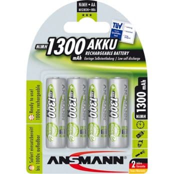 Foto: 1x4 Ansmann maxE NiMH Akku Mignon AA 1300 mAh