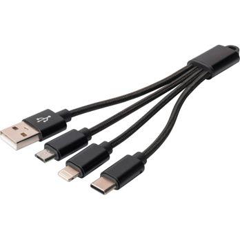 Foto: DIGITUS 3-in-1 Kabel USB-A + Lightning + Micro USB + USB-C