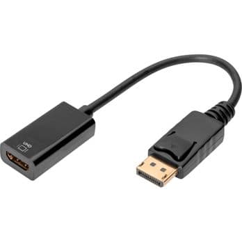 Foto: DIGITUS Aktives DisplayPort auf HDMI Konverter  20cm gold schw.