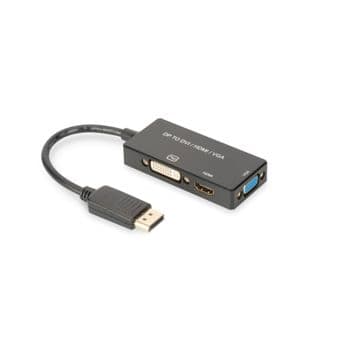 Foto: DIGITUS DisplayPort 3in1 Adapt/ Konverter - DP-HDMI+DVI+VGA 20cm