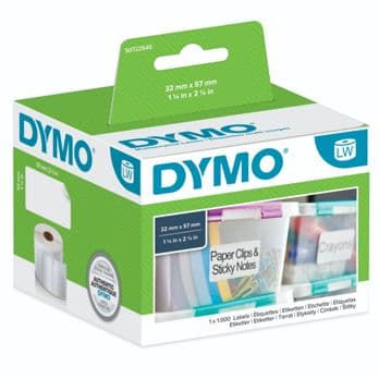 Foto: Dymo Vielzweck-Etiketten 32 x 57 mm weiß 1000 St.   11354