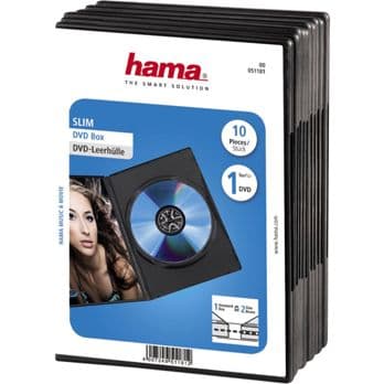 Foto: 1x10 Hama DVD-Leerhülle Slim 50% Platzersparnis         51181