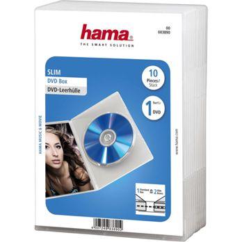 Foto: 1x10 Hama DVD-Leerhülle Slim Transparent 50% Platzersp. 83890
