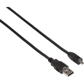 Foto: Hama USB 2.0 Kabel B8 Pin USB A - mini USB B schwarz 1,8 m