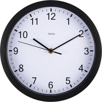 Foto: Hama Wanduhr Pure           25cm geräuscharm, schwarz      186338