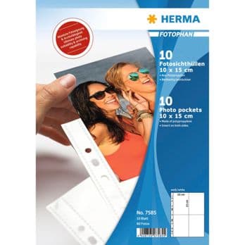 Foto: Herma fotophan 10x15 hoch 10 Blatt                    7585