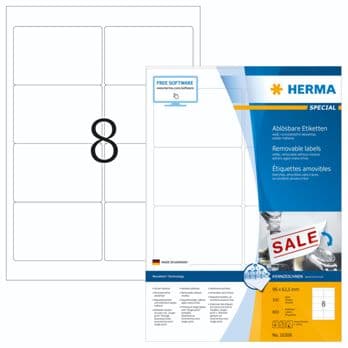 Foto: Herma Movables Etik.     96X63,5 100 Bl. DIN A4 800 Stück   10308