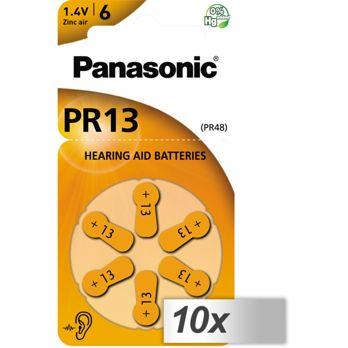 Foto: 10x1 Panasonic PR 13 Hörgeräte Zellen Zinc Air 6er Rad