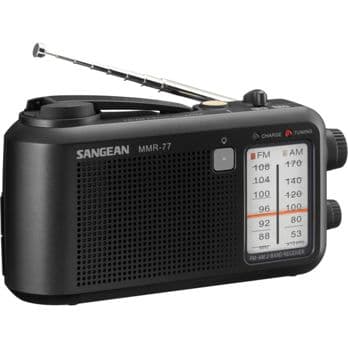 Foto: Sangean MMR-77 matt schwarz Notfall/Kurbel Radio