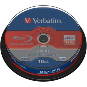 Foto: 1x10 Verbatim BD-RE Blu-Ray 25GB 2x Speed, Cakebox