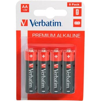 Foto: 1x8 Verbatim Alkaline Batterie Mignon AA LR6              49503